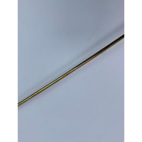 Vintage Barware Gold Tone Swizzle Stick Teak Wood Handle Mid Century Serveware - Picture 7 of 9